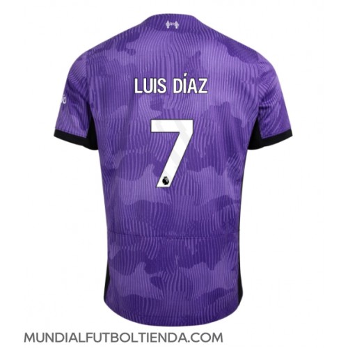 Camiseta Liverpool Luis Diaz #7 Tercera Equipación Replica 2023-24 mangas cortas